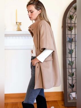 Emerson Fry layering Jacket Camel XS cape coat oversized wool Cashmere